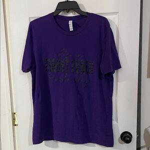 Bella Canvas Purple Men's Tee with "It's a throat punch kind of day" Graphic. L